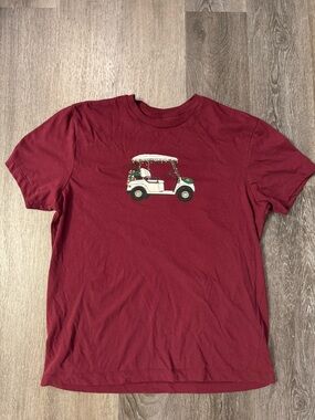 J Crew Holidays Christmas Golf Cart Men’s T-Shirt Size Medium